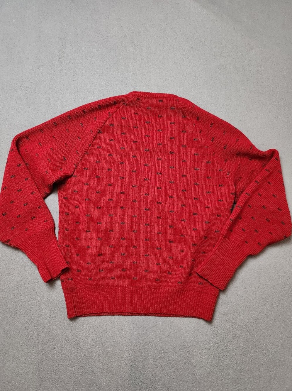 Vintage Ingo Red V neck Knit Sweater Sz Med Made in Canada - Picture 2 of 11